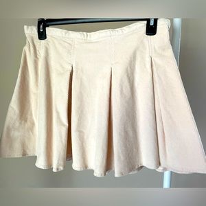 Cream corduroy mini skirt